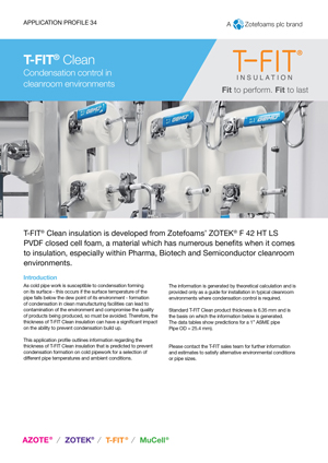 T-FIT Application profile 34 – Condensation control in Clean rooms