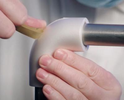 T-FIT Clean fitting being secured with tape