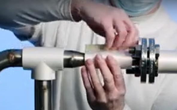 applying sealant to small insulation tube