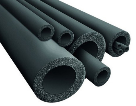 Elastomeric foam pipe insulation tubes.